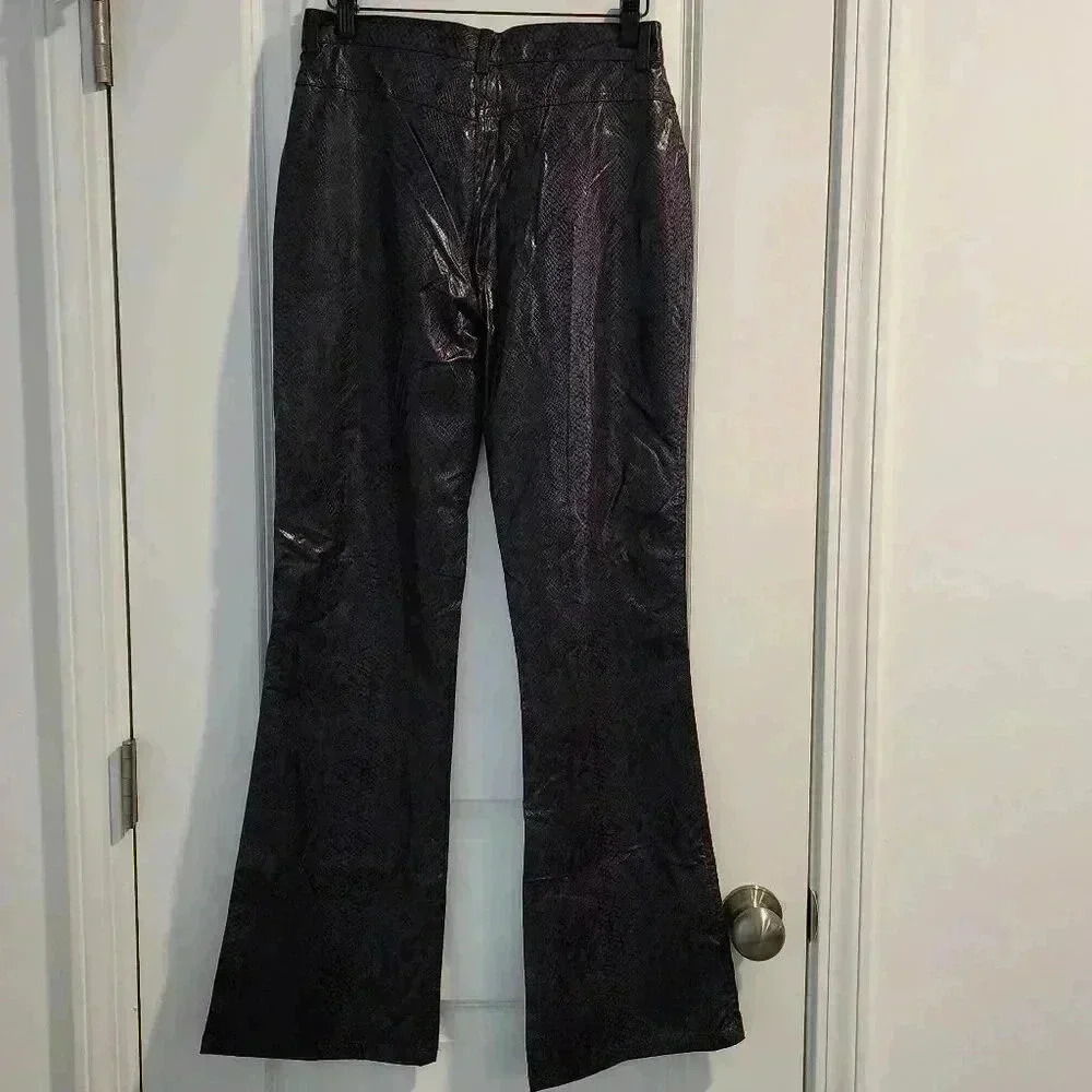 NWT Y2K Blue Purple, Flared Snakeskin Pants - US 7/8 - Picture 2 of 5